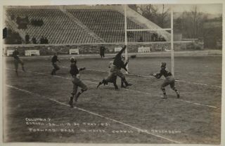 1920 Cornell Vs.  Columbia Football Action Real Photo Postcard Td Pass