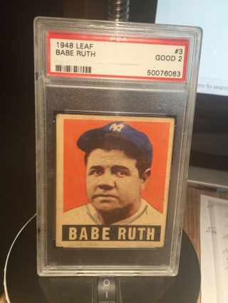 1948 Leaf 3 Babe Ruth Psa 2 Good.  Centering Is Good Also