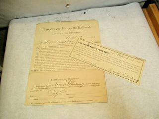 1890 Flint & Pere Marquette Railroad Application For Employment By Glendenning