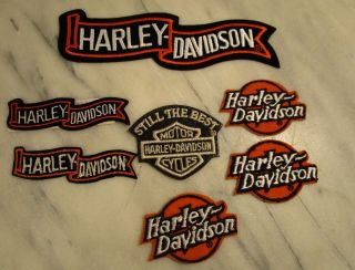7 Harley Davidson Motorcycle Patches Wave Banner
