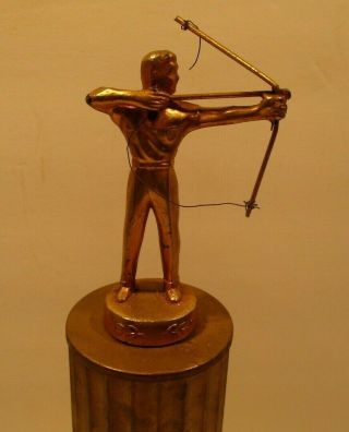 Rare 1940 ' s Vintage Men ' s Archery Trophy Award,  Antique - 13 1/2 Inch - 2
