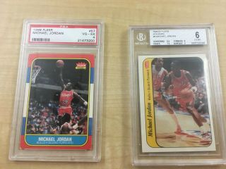 1986 - 87 Fleer Basketball Complete 132 card set All stickers Michael Jordan PSA 4 2