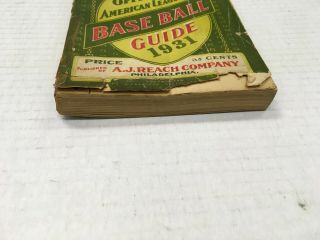 1931 Reach Official American League Baseball Guide 2