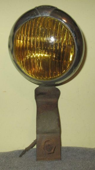 Vintage Ford Script Unity Model H1 4 " Fog Lamp Ge Lens Amber Light Chgo