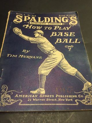 Tough 1914 Spalding’s How To Play Baseball W/christy Mathewson & Ty Cobb Scarce