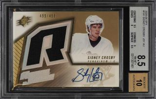 2005 06 Upper Deck Spx Sidney Crosby Jersey Auto Rc Rookie 499/499 Sp Bgs 8.  5 10
