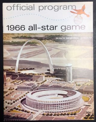 1966 Baseball All - Star Game Program Busch Memorial Stadium St.  Louis,  Missouri
