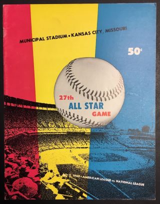 1960 Baseball All - Star Game Program Municipal Stadium Kansas City,  Missouri