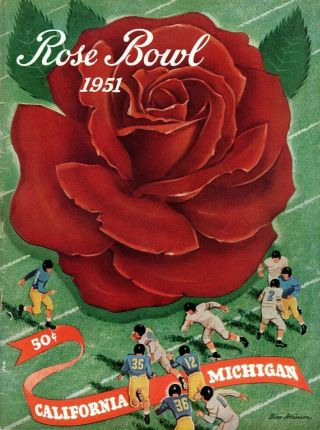Rose Bowl 1951 Ncaa Football Program (california Vs Michigan)