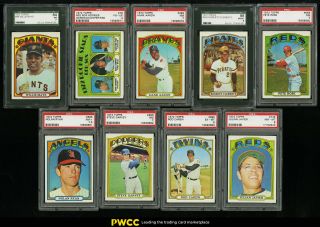 1972 Topps Mid - Hi Grade Complete Set Fisk Mays Clemente Bench Munson,  Psa (pwcc)