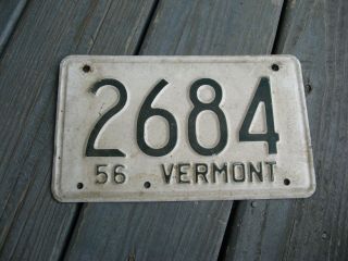 1956 56 Vermont Vt License Plate Tag Rustic Oldie Buy It Now.  2684