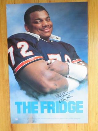 Refrigerator " The Fridge " Perry No.  72 Chicago Bears Poster Bowl Champions