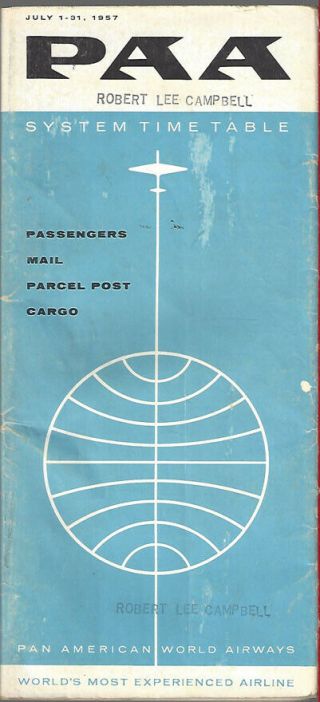 Pan Am System Timetable 7/1/57 [9101]