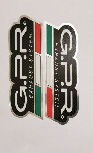 Gpr Exhaust Foil Flat Logo Emblem Sticker Set Of 2 Authentic Part