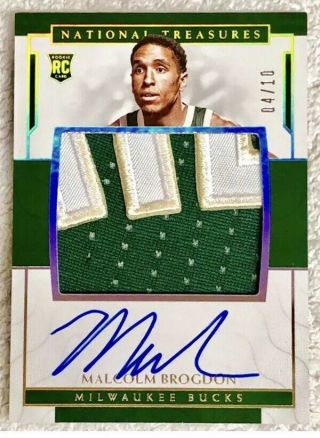 Malcolm Brogdon 2016 - 17 National Treasures Gold Rc Rpa Rookie Auto Patch 4/10