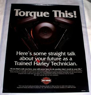 Harley Davidson Poster • Torque This • Train To Be A Technician - Mechanic