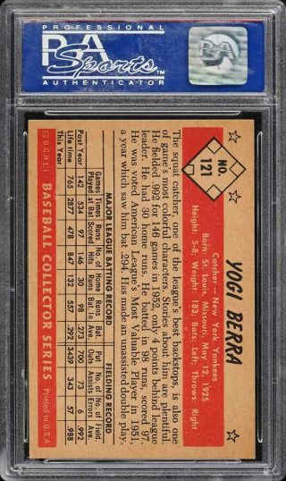 1953 Bowman Color Yogi Berra 121 PSA 8 NM - MT (PWCC) 2