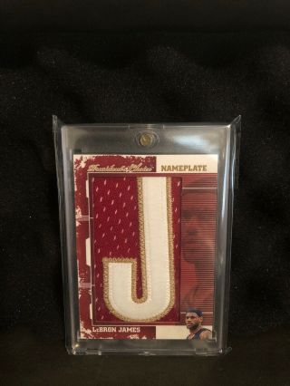 2016 President’s Choice Lebron James Game Gu Letter " J " Patch Nameplate 1/1
