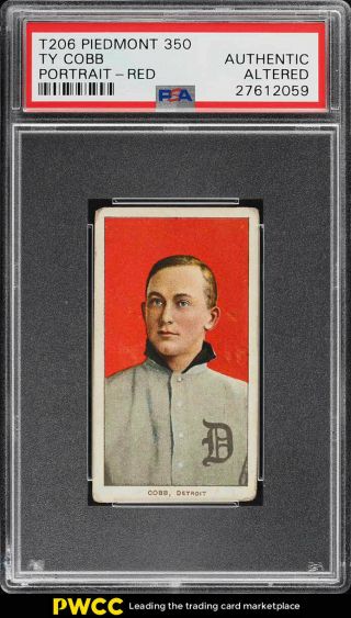 1909 - 11 T206 Ty Cobb Red Portrait Psa Altered (pwcc)