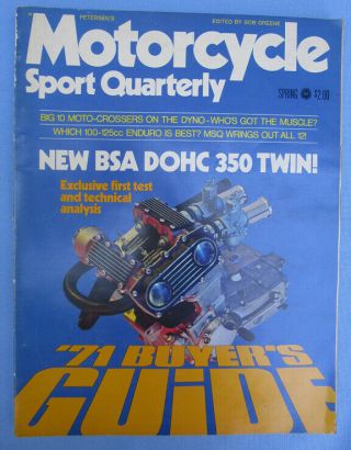 1971 Motorcycle Sport Book Racing Bsa 350 Fury Motocross Enduro 