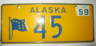 1959 Alaska Bakers Chocolate Alaska Wheaties Cereal Mini Bike License Plate Tag