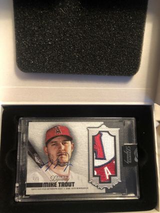 2019 Topps Dynasty Mike Trout On Card Auto Angels Logo Patch 2/5 Ssp