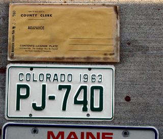 1963 Green On White Colorado Motorcycle License Plate Arapahoe County