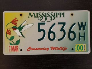 Mississippi Hummingbird License Plate Conserving Wildlife