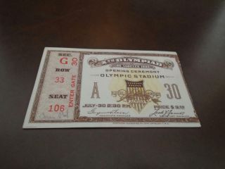 1932 Olympics Opening Day Ceremony Ticket Stub Ex -