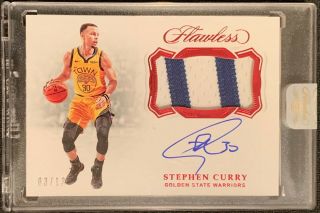 2018 - 19 Flawless Stephen/steph Curry Ruby Auto/autograph Jersey Patch 3/13