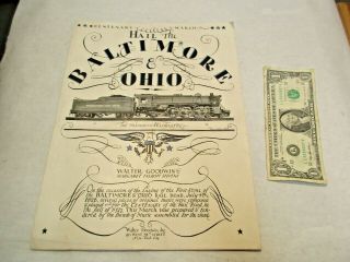 1927 Baltimore & Ohio Rr Centenary March " Hail The Baltimore & Ohio " Sheet Music