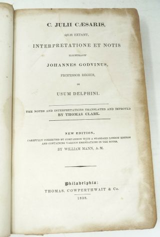 1838 Leather JULIUS CAESAR Four Foldout Maps Italy Europe IN LATIN and ENGLISH 3