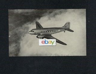 United Air Lines Douglas Dc - 3 B/w Airline Issue Speed Plus Luxury Postcard
