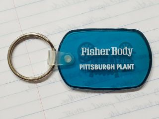 Vintage 1970s Fisher Body General Motors Keychain Gm Pittsburgh Pa Plant
