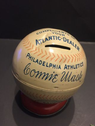 1940 ' s Philadelphia Athletics A ' s Connie Mack Atlantic Oil Coin Bank 3