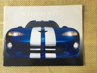 Vintage 1996 Dodge Viper Gts Dealer Sales Brochure