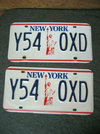 Vintage York Lady Liberty License Plates Expired - Matched Set