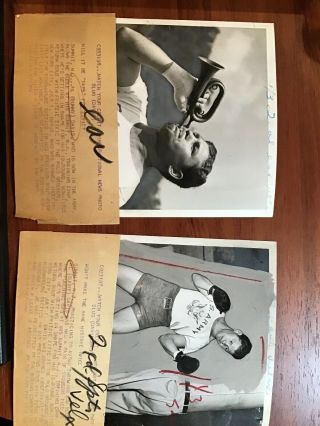 1941 Al Bummy Davis Army Boxer Boxing Press Photo Pair Prepares Fritzie Zivic