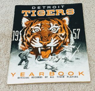 1957 Detroit Tigers Baseball Yearbook Al Kaline Photos Roster
