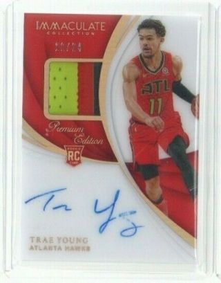 2018 - 19 Panini Immaculate Trae Young Premium Edition Rpa /24 (mush Auto)