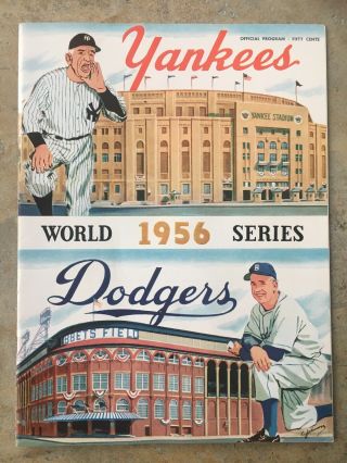 1956 World Series Program Game 4 Yankees/dodgers Mantle Hr/jackie Robinson/berra