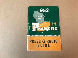 1952 Green Bay Packers Press & Radio Guide Book