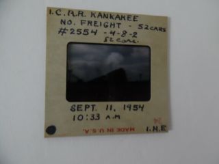 1954 Red Border Kodachrome Slide Photo Illinois Central 2554 4 - 8 - 2 Kankakee 3