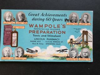 1938 Charles Lindbergh,  Wright Bros,  Bell,  Wampole Stockton,  Ca Ph 