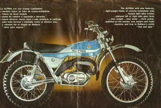 1975 Bultaco Alpina 250 / 350 Motorcycle 4 - Page Brochure