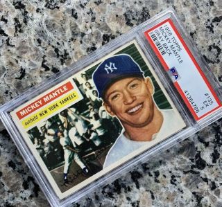 1956 Topps 135 Mickey Mantle Psa 5 Highend,  Pack Fresh (pmjs)