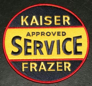 Vintage Kaiser Frazer " Approved Service " Cloth Patch,  5 Inch Diameter