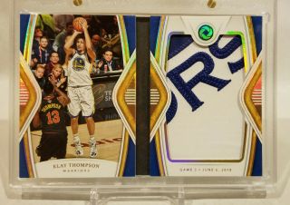 2018 - 19 Opulence Klay Thompson Nba Finals Game 3 Jumbo Patch Booklet 13/13
