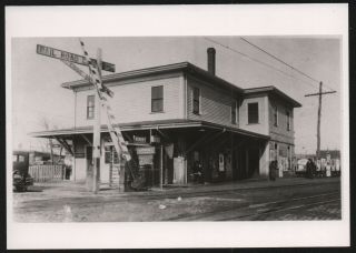 Vintage Railroad Photo 5x7 West Lynn,  Massachusetts 1920 Brb&l Railroad Station