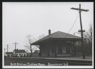 Vintage Railroad Photo 5x7 Clifton Massachusetts B&m Rr Station Swampscott Br.